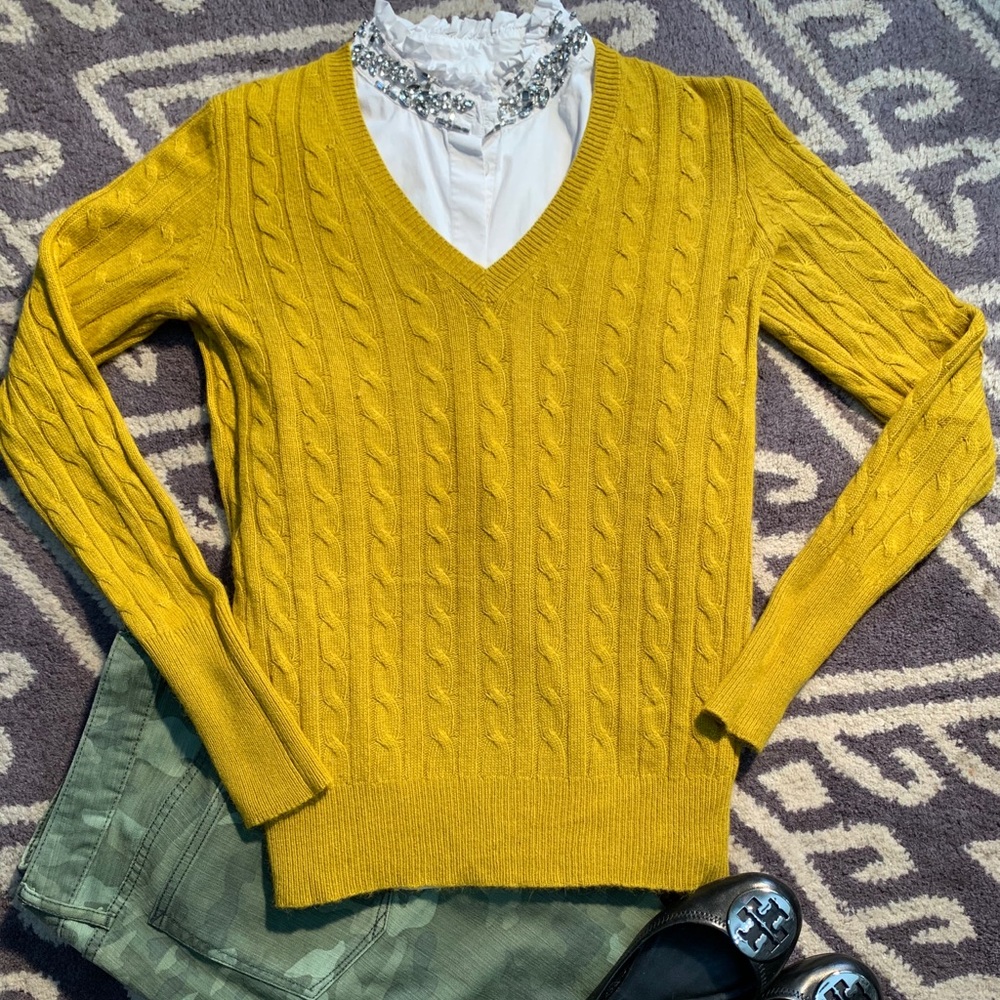 J. Crew Soft Cable Knit V-Neck